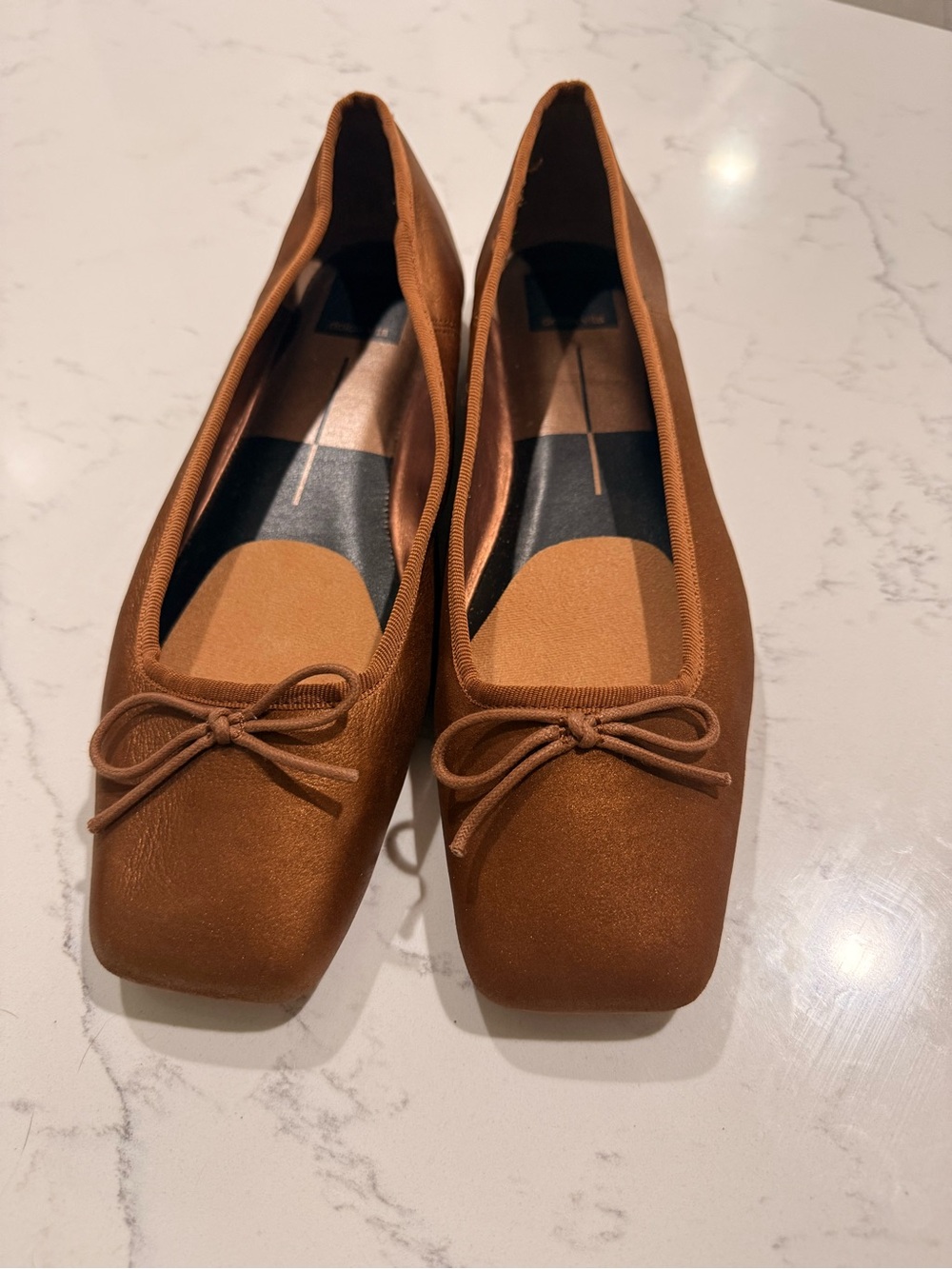 Classic Women's Brown Square-Toe Ballet Flats Dolce Vita